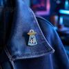 Metal Cat Brooch Enamel UFO Brooch, Aliens Ship Kitten Badge Pin, Lapel Pin Clothing Bag Scarves Hat Accessories for Men Women