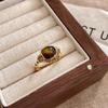 1PC Gold Sunflower Haute Couture Finger Ring Vintage Tiger'S Eye Ring Niche Design Light Luxury Jewellery New Multi Styles