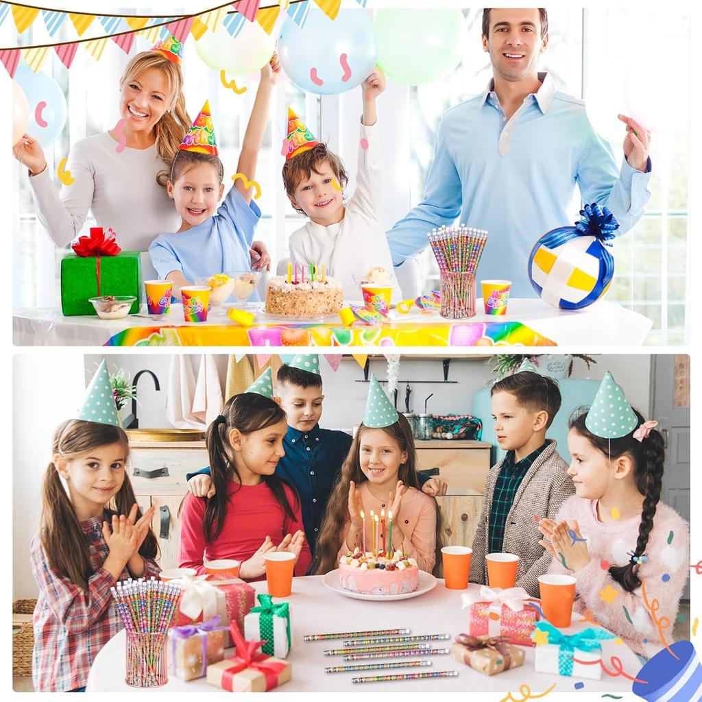 Birthday Pencils Happy Birthday Pencil for Students Birthday Pencils with Erasers Birthday Pencils for Teacher Classroom Birthday Party Supplies, 6