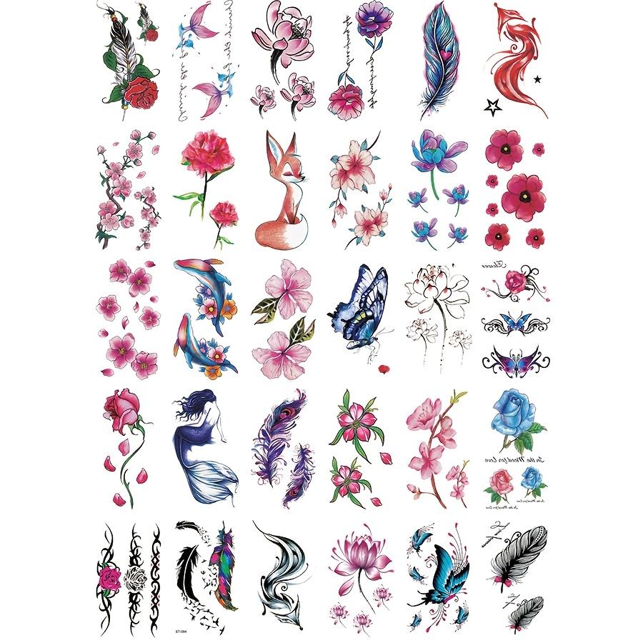 Flower Butterfly Legs Arm Body 30 Sheets for Women temporary tattoo Tattoo Sticker Fake Tattoo High Quality