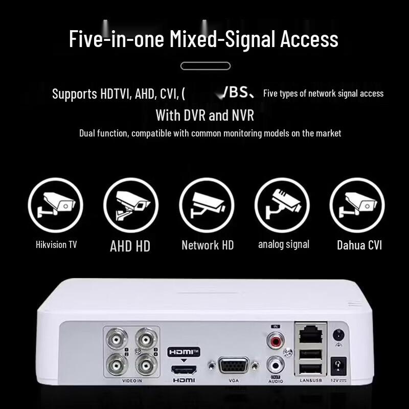 HIKVISION DS-7104HGH-K1 4-Channel HD Coaxial DVR/XVR CN plug (adapter included)