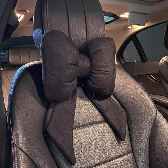 Car Headrest Pillow Vehicle Neck Pillow with Adjustable Strap Easy To Install Ergonomic Bow Neck Support Cushion Waist Pillow