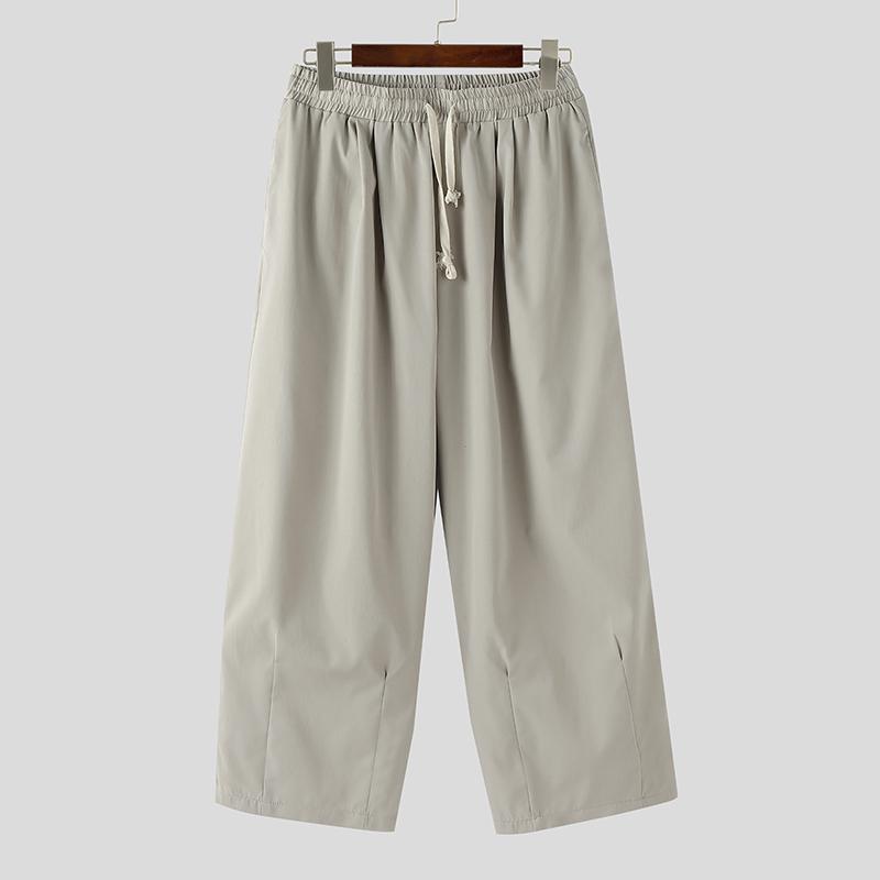 INCERUN Мужские брюки на кулиске Повседневные с эластичной талией Длинные Свободные Большого размера Брюки