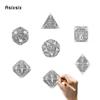 7 Pcs Coppery Squid Metal Dice Hollow Metal Polyhedral Dice Set Suitable for Role-Playing RPG  Board Game Card Game