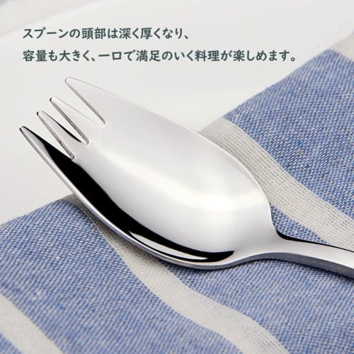 YFWOOD Spoons, Set of 3, 18.8cm, Stainless Steel Spoons, Curry Spoon, Fork Spoon, Mirror Finish, Salad Spoon, Simple Lunch Spoon, Suitable for Home, B