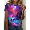 Summer Beautiful Scenery 3D Print T-shirts Women Streetwear Casual Fashion Y2k Short Sleeve T Shirt O-neck Tees Tops Clothing