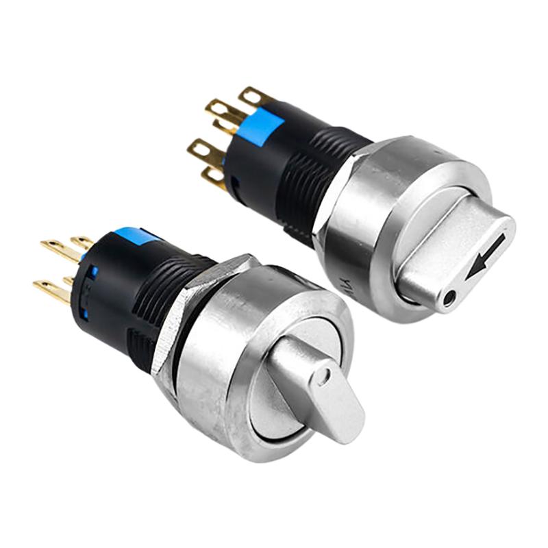 16Mm Stainless Steel Rotary Selector Switch, 3-Position Switch, 12V Led Light Button Switch