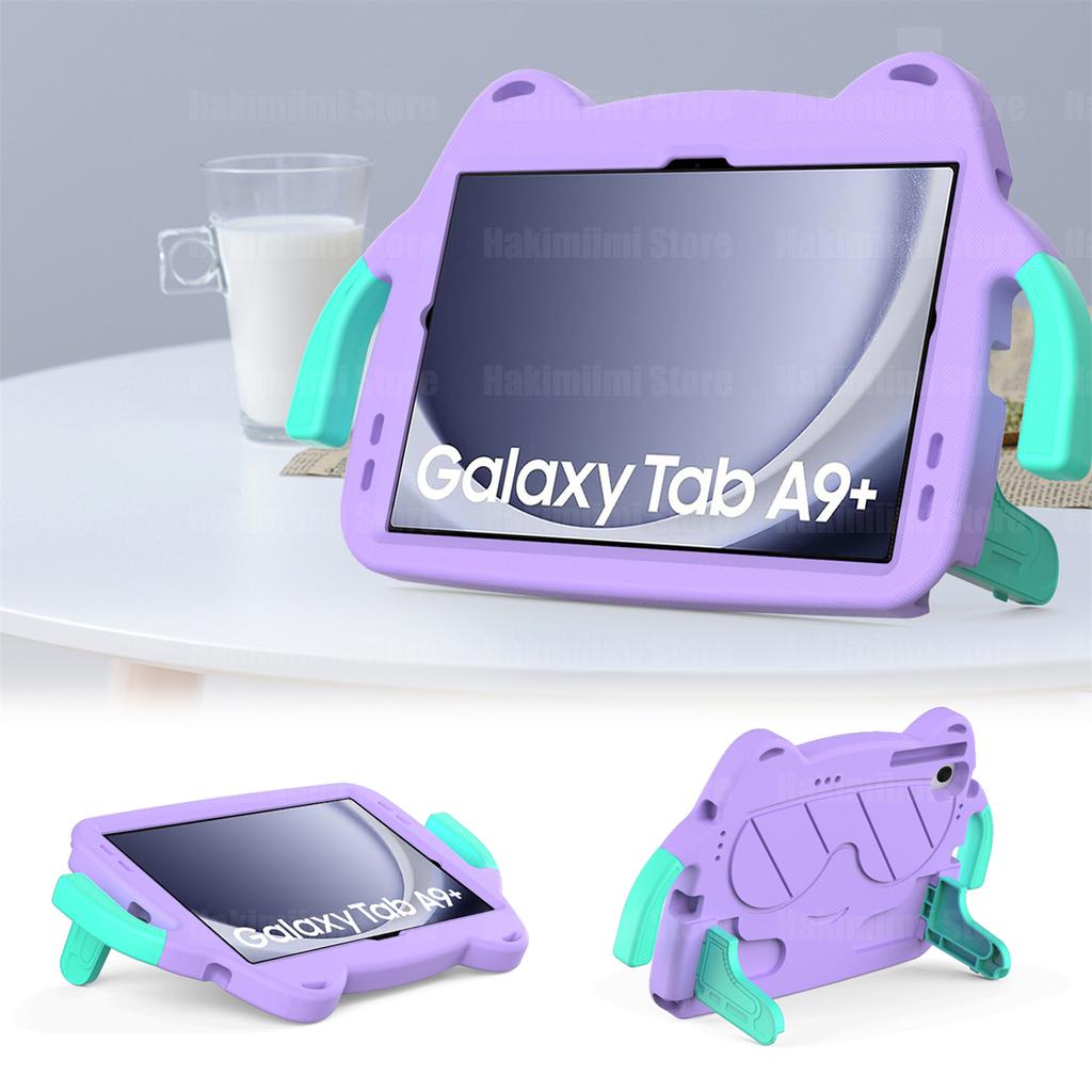 Детский мультяшный противоударный чехол для планшета Samsung Galaxy Tab A9+ 11\" (2023) с ручкой и кронштейном