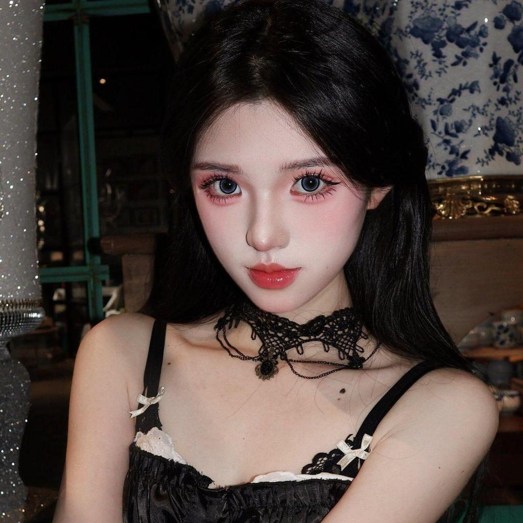 Ретро Ведьма Принцесса Черное Кружево Кисточка Цветок Чокер Ожерелье