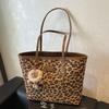 Женская сумка, модная и простая сумка через плечо, дамская сумочка, большая вместительная сумка-тоут с леопардовым принтом в стиле ретро.