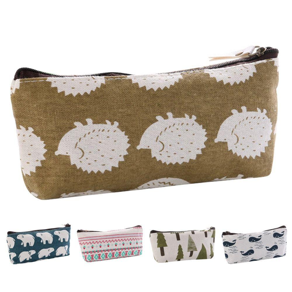 Сумка для ручек большой емкости, холщовая сумка для хранения канцелярских принадлежностей, прочная косметичка