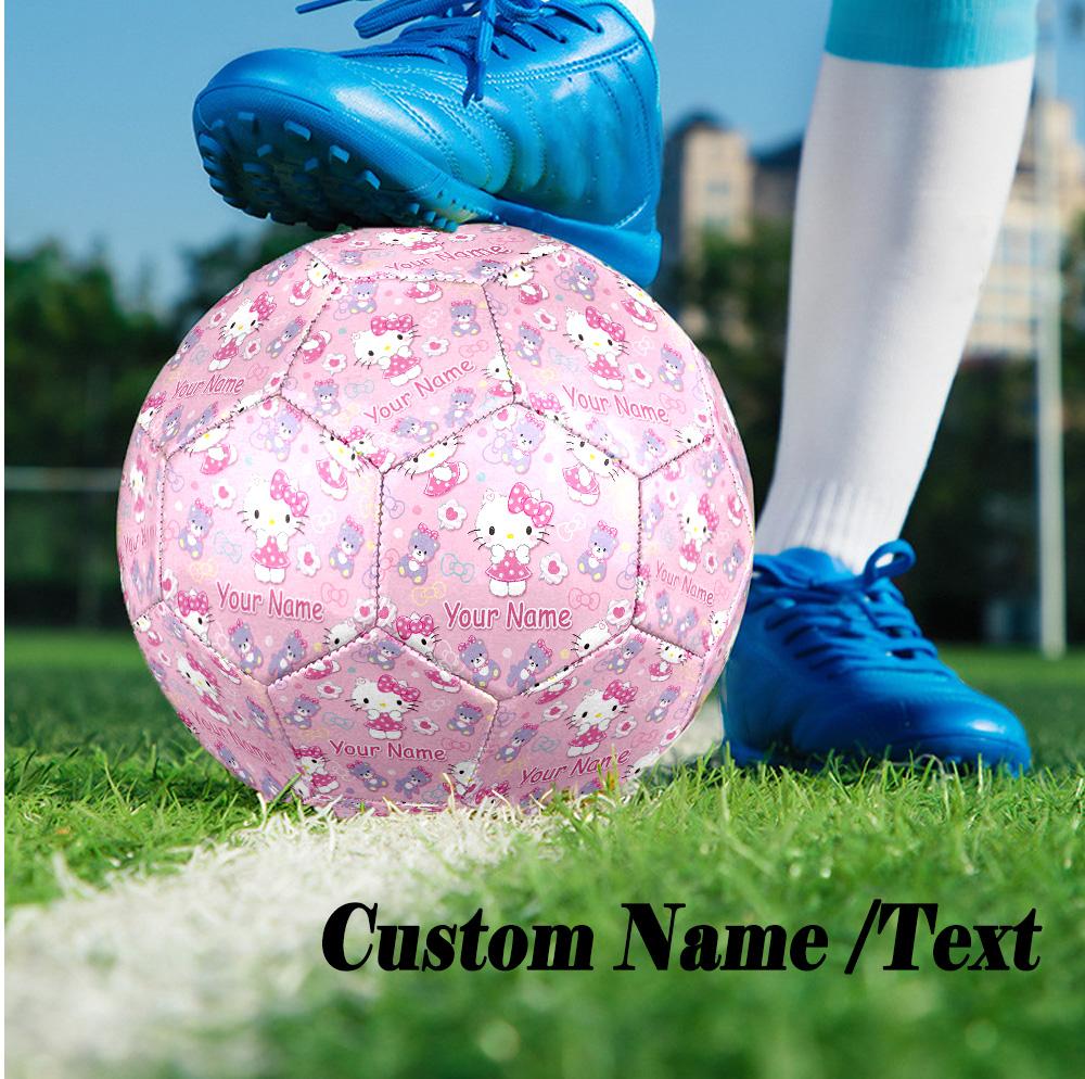 Custom Text Size 5 Soccer Ball, Standard Match Football For OutdoorHello Kitty