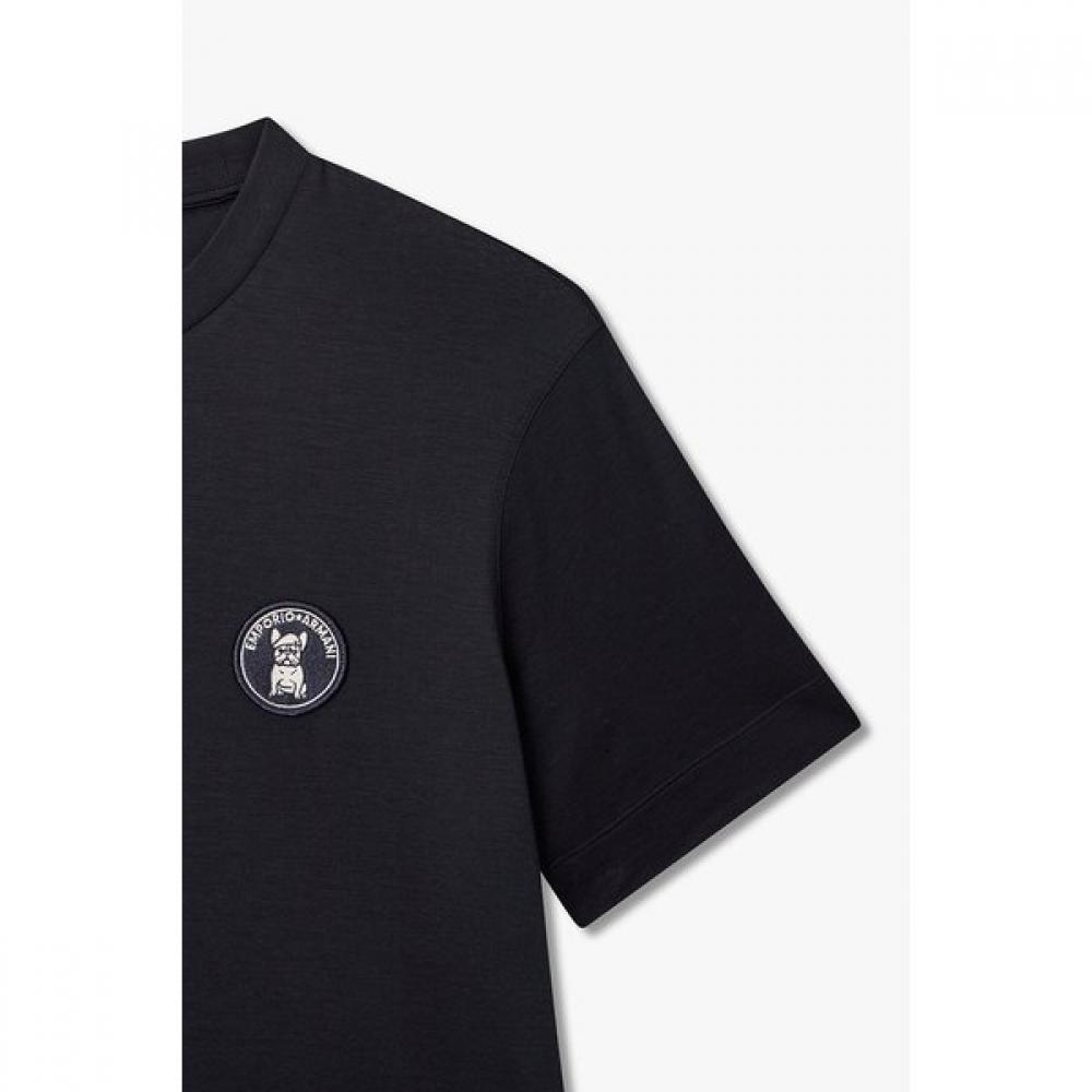 Emporio Armani Men S Dog Logo PaTch Crewneck T ShirT A516126048
