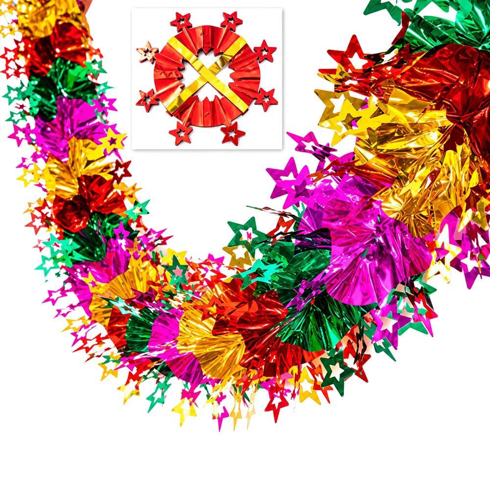 Colorful Twist Garland 3D Design Tree Decoration Festive Foil Garland Hanging Ornaments