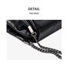 2024 New Style Black Flap Soft Leather Women's Chain Crossbody Hobo Bag
