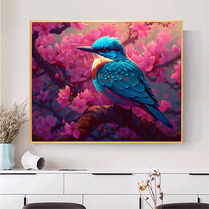 5d DIY Алмазная картина, вышивка крестом, животные, зимородок, цветы, алмазная вышивка, мозаика, полный круглый дрель, домашний декор, искусство