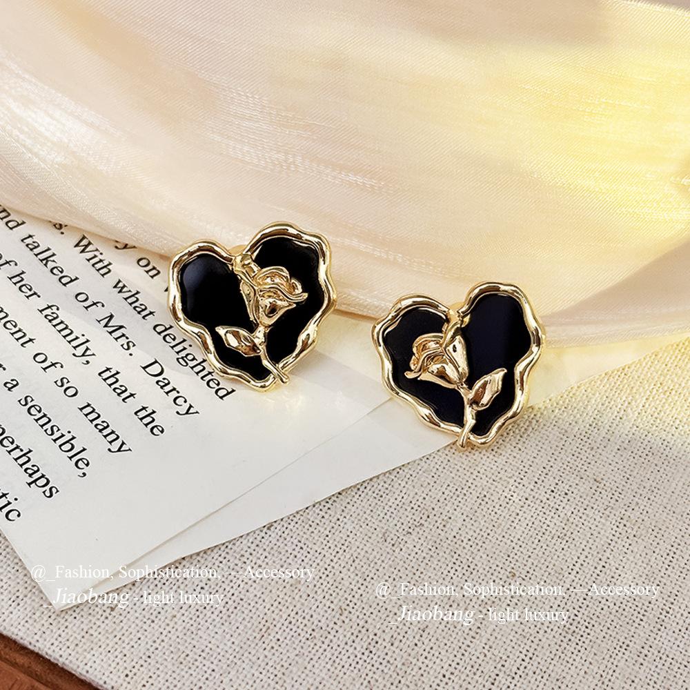 Серьги-пусеты из серебряной иглы высокого качества, микро-сет, черные