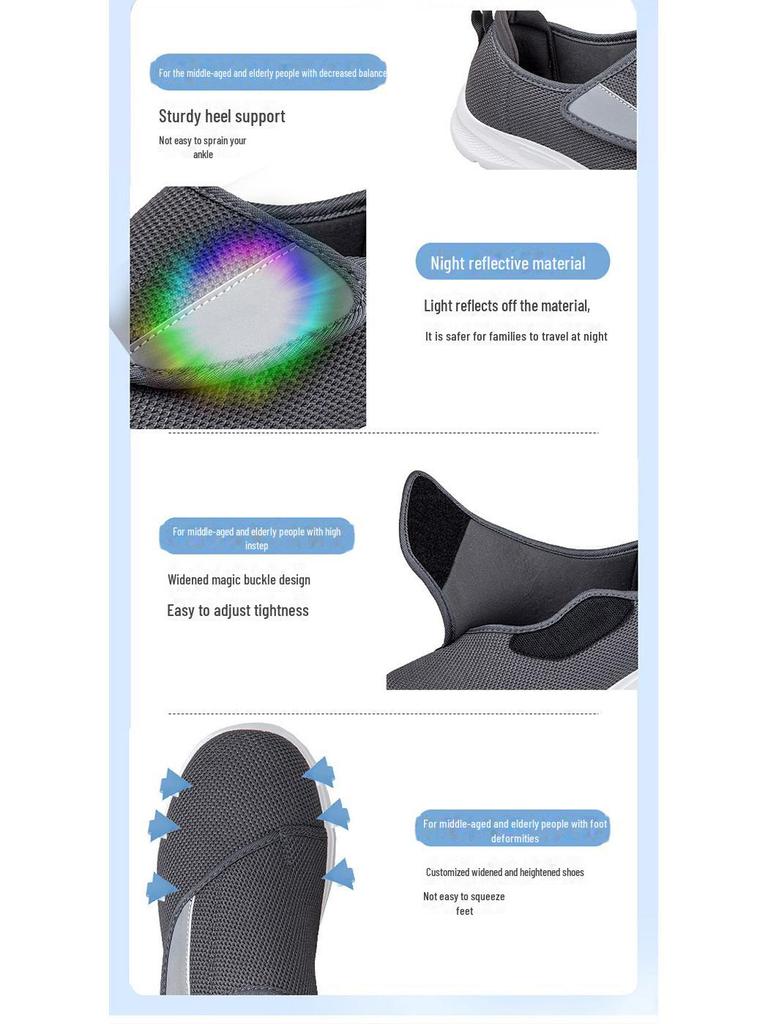 Men's & Women's Wide Velcro Walking Shoes for Seniors - Soft-Soled, Large Size Autumn Sports Shoes