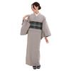 Kyoto Kimono Yuzen Washable Kimono, Hickory, Komon, Made In Japan, Single-Layer Kimono, Women's, Ready-to-Wear, Striped (Gray, L)