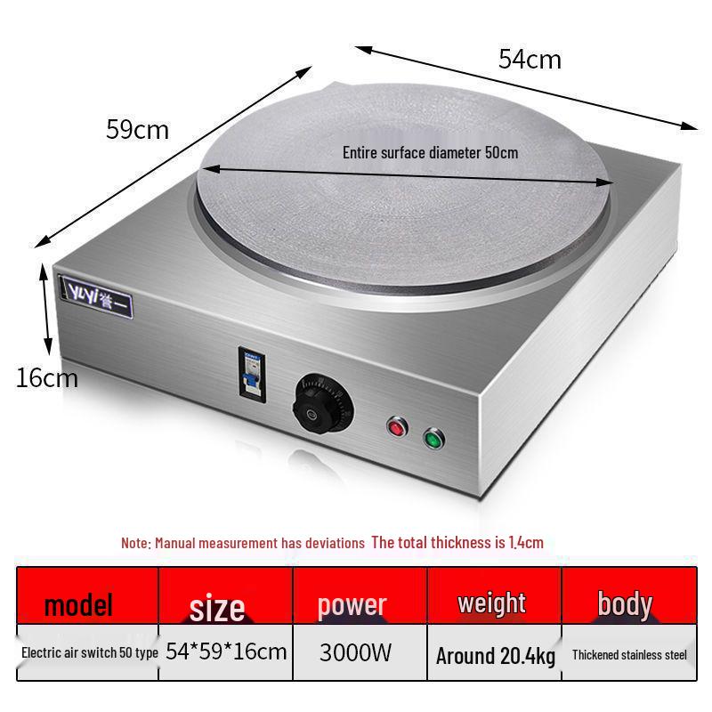 Electric Cast Iron Crepe & Pancake Griddle for Home Use