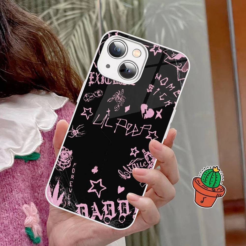 L-LilS P-Peeps Певец Чехол для телефона Закаленное стекло Для iphone 14 13 12 11 Pro Mini XS MAX 14Plus X XS XR Fundas