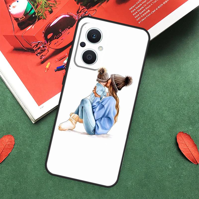 Чехол для телефона OPPO Reno 14F 13F 12F 11F 12 13 14 10 Pro 7 8 Lite OPPO Find X5 X6 X8 X9 Pro с рисунком 'Мама, Дочь, Девочка, Сын, Папа'