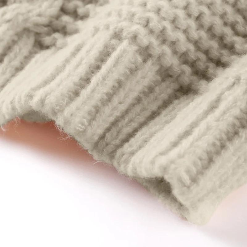 Модный вязаный женский свитер, свободный свитер с высоким воротом и длинным рукавом, женский осенне-зимний свободный женский пуловер, верхняя одежда