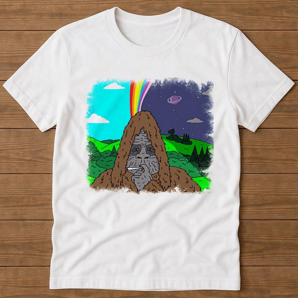 Big Lez Show Sassy The Sassquach Rainbow Space Funny Meme Gift Tee T-Shirt 1533