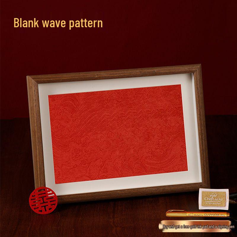 Red Wedding Scroll: Handwritten Marriage Certificate Paper for Betrothal and Engagement Celebrations