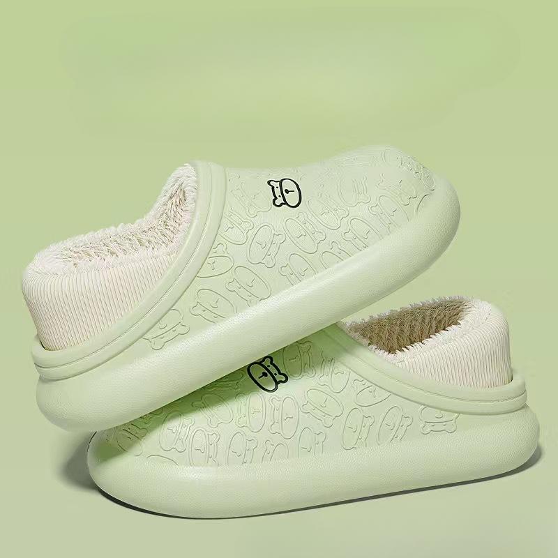 Водонепроницаемые зимние домашние женские и мужские меховые тапочки теплые плюшевые хлопковые туфли для дома и улицы толстая подошва плоская платформа женская обувь