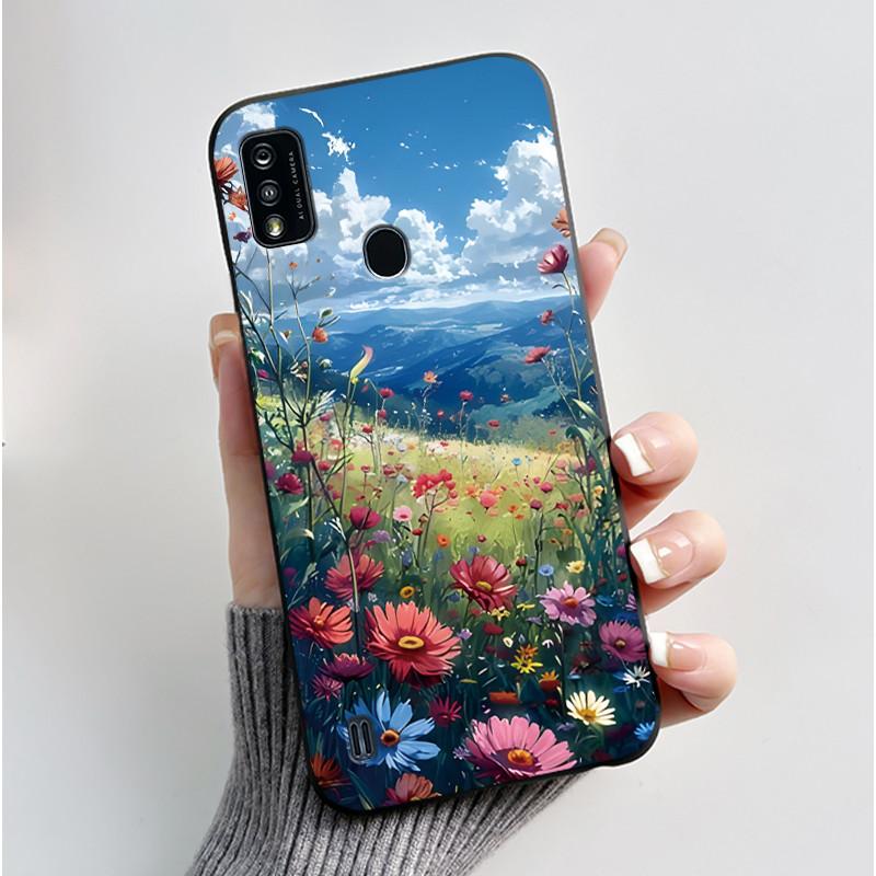 Phone Case For ZTE Blade A51/A7P Jelly Soft Black Cover New Stylish Pattern Dreamy Moon Sea ZTE Blade A51/A7P Casing
