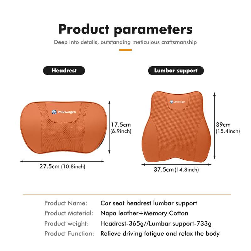 For Volkswagen VW Car Headrest Lumbar Support Comfortable Neck Pillow Waist Cushion Scirocco Passat Polo B5 B6 B7 CC Tiguan zj1