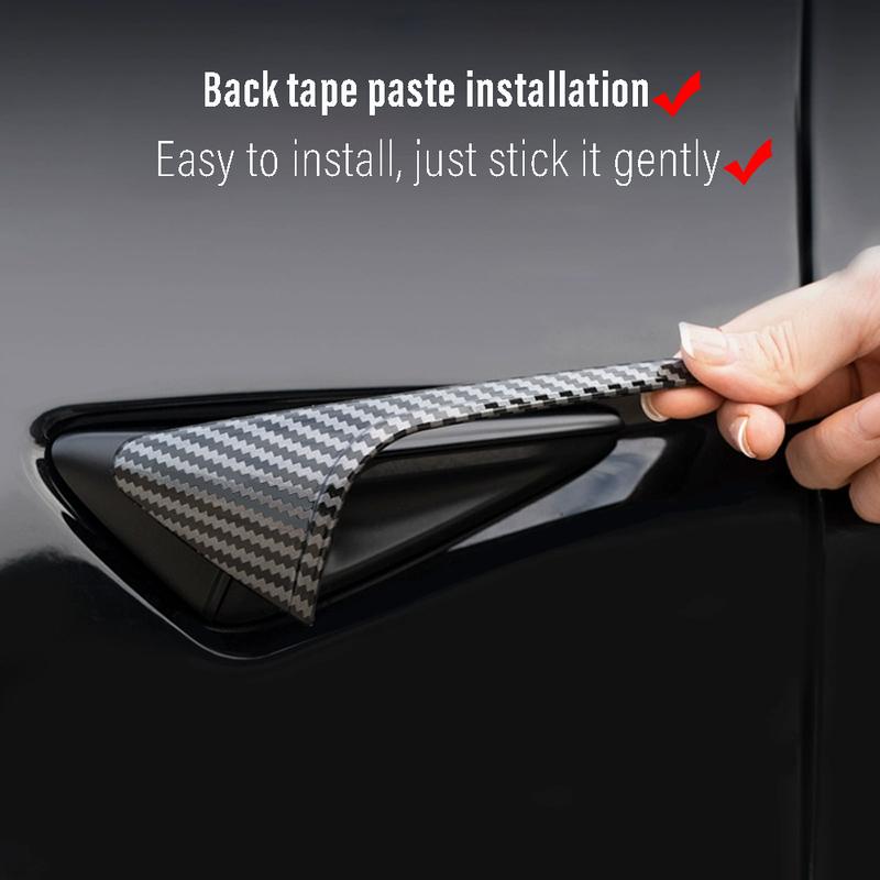 For Tesla Model 3 2024 Carbon Fiber Car Door Side Marking Cover Accessories Door Side Wing Line Trim Exterior Stickers