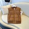 Маленький осенне-зимний хлопковый жилет-пуховик для женщин, новая одежда в иностранном стиле, короткий утолщенный хлопковый жилет-куртка