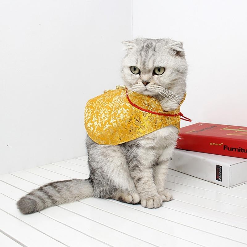 Костюм Кота на Китайский Новый Год Накидка Праздник Весны Собака Плащ Нарядная Одежда Праздничный Костюм Фото Наряд для Питомцев