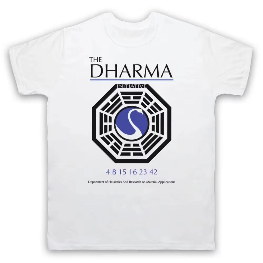 Unisexs Tshirt Fashion Streetwear LOST UNOFFICIAL THE DHARMA INITIATIVE CULT TV SHOW UnisexS WomenS Tee High Quality Cotton Top