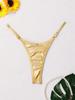 2025 Европейские и американские женские сексуальные однотонные плавки-стринги с тиснением