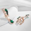 Зеленые Натуральные Цирконы Серьги-подвески Ящерица Для Женщин Покрытие Розовым Золотом И Черным Винтажные Животные Повседневные Панк Украшения