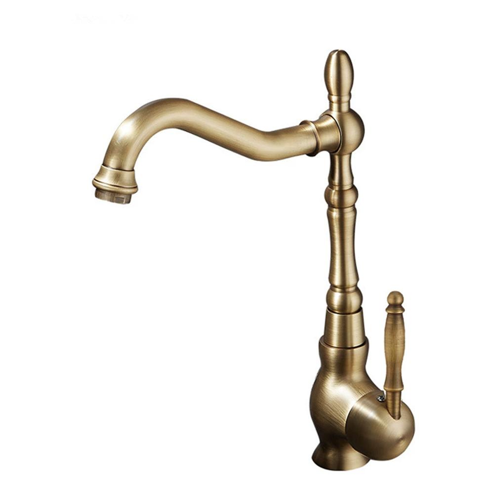 Tuqiu Золотой Высокий Смесители Ванная Кран Раковина Кран Кухонный Кран Антикварный Раковина Кран Раковины Горячая Холодная Смеситель Кран