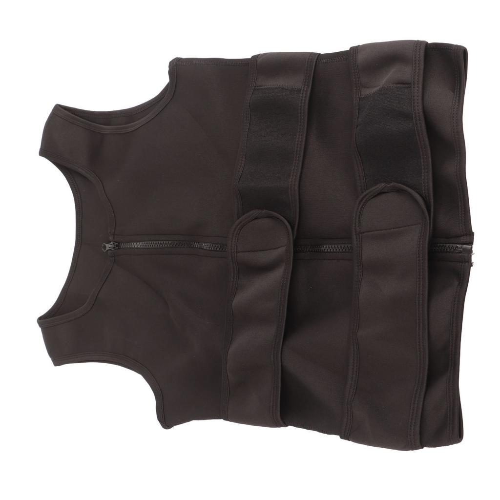 Мужской корректирующий жилет для тела, утягивающая майка без рукавов, впитывающая пот, для тяжелой атлетики, бокса, аэробных упражнений, черный, L