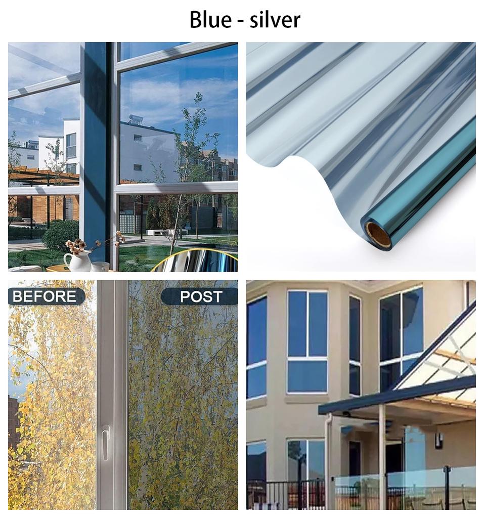 Теплоизоляция Солнечная пленка для окон, затемняющая наклейка на стекло для дома, самоклеящаяся виниловая зеркальная отражающая тонировка окна