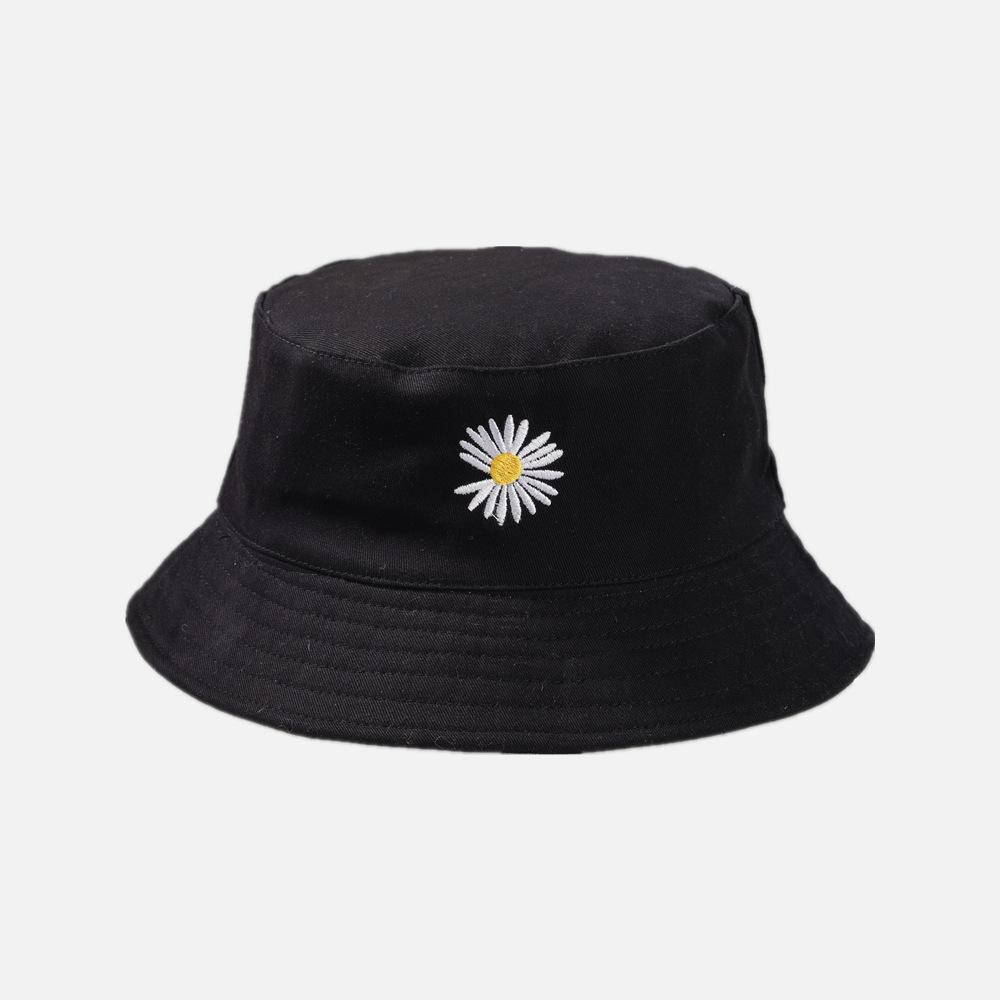 Hat Female Personality Embroidered Bucket Hat Sun Hat Female Visor Hat Versatile Hat Male Sunscreen Basin Hat