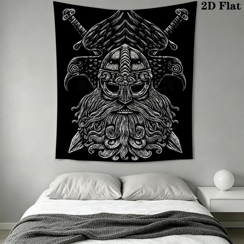 Odin Viking Warrior Pattern Home Decor Tapestry, Wall Hanging, Decorative RV Wall Cloth.ZGT0914129