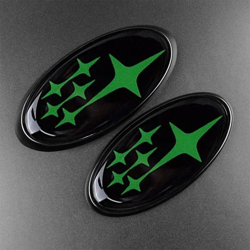For Subaru Impreza BRZ WRX STI Legacy Outback XV 2pcs Acrylic Car Front Hood Badge Auto Rear Trunk Emblem Decal Decoration