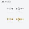 925 Sterling Silver  CZ Stud Earring Clips Piercing Pendientes Women Luxury Jewelry Gift