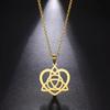 Ожерелье с подвеской в ​​виде кельтского узла с полым сердцем для женщин, ожерелье с цепочкой в ​​стиле ирландских викингов Triquetra, амулет, ювелирное изделие, подарок