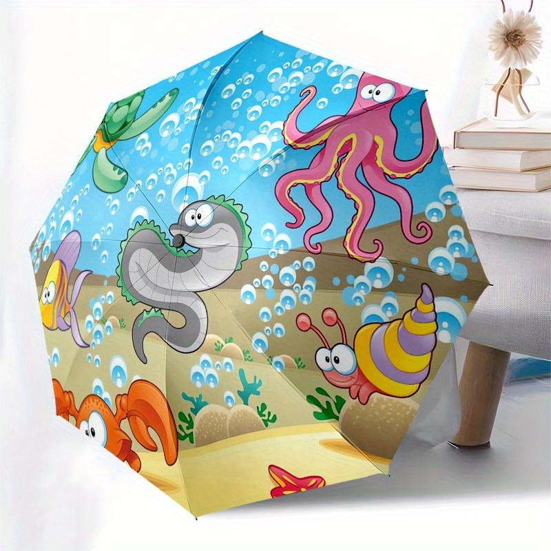 1pc Sea creatures Themed High-quality Umbrella,Automatic Opening and Closing Umbrella,Multi-functional Umbrella G0811198