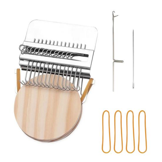 Мини-ткацкий станок с 10/12/14/21/28/42 иглами, портативный небольшой ручной ткацкий станок для штопки, деревянный игрушечный ткацкий станок для починки джинсов, носков и одежды