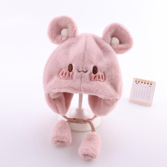 Winter Warm Baby Hats Toddler Earflap Bear Hat with Soft Ball Unisex Infant Snow Cap Fleece Warm Hemming Caps for Newborn