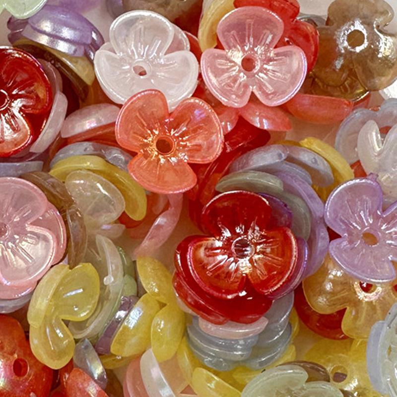 Бусины из бисера, распорные бусины с отверстием, цветные акриловые, браслет, ожерелье своими руками, 100 шт., 9,5 мм, подвески, маленькие цветочные бусины, разноцветные бусины